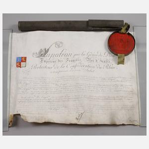 Lettre Patente mit dem Autogramm Napoleon I.