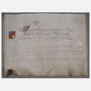 Lettre Patente mit dem Autogramm Napoleon I.