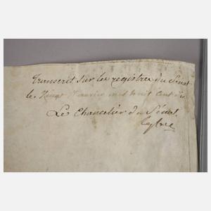 Lettre Patente mit dem Autogramm Napoleon I.