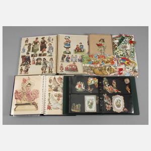 Drei Oblatenalben und Luxuspapiere