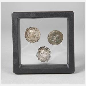 Drei Denare severische Dynastie