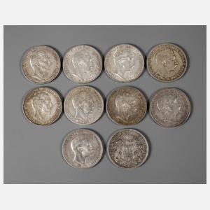 Konvolut 3 Mark-Stücke Kaiserreich