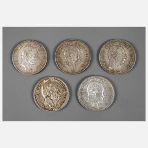 Konvolut 3 Mark Sachsen