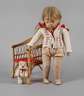 Käthe Kruse Puppe mit Stuhl und Teddy