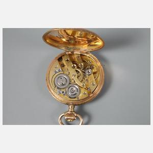 Hängeuhr Gold und Email,