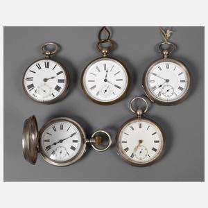 5 große Taschenuhren