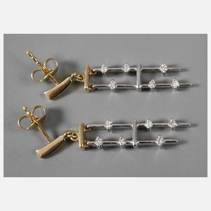 Paar Ohrhänger mit Diamanten