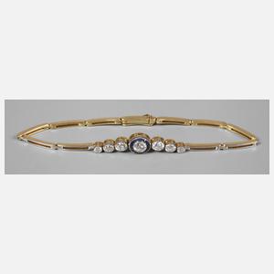 Feines Armband mit Brillanten und Saphiren