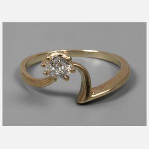 Damenring mit Brillant von ca. 0,4 ct