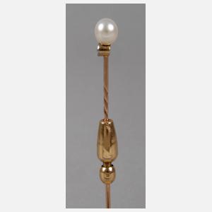 Reversnadel mit Brillant und Perle