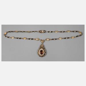 Collier mit Citrinen und Perlen