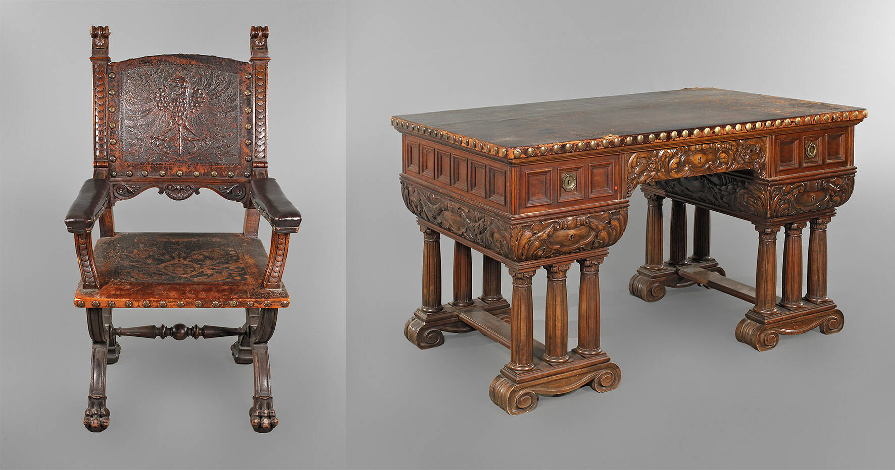 Repräsentativer Schreibtisch und Sessel