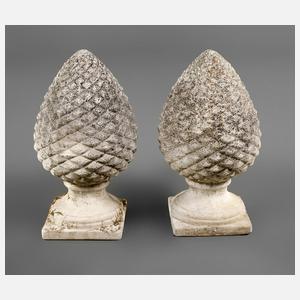 Steinguss Paar Pinienzapfen
