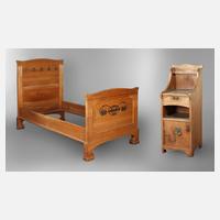 Bett mit Nachtschrank111