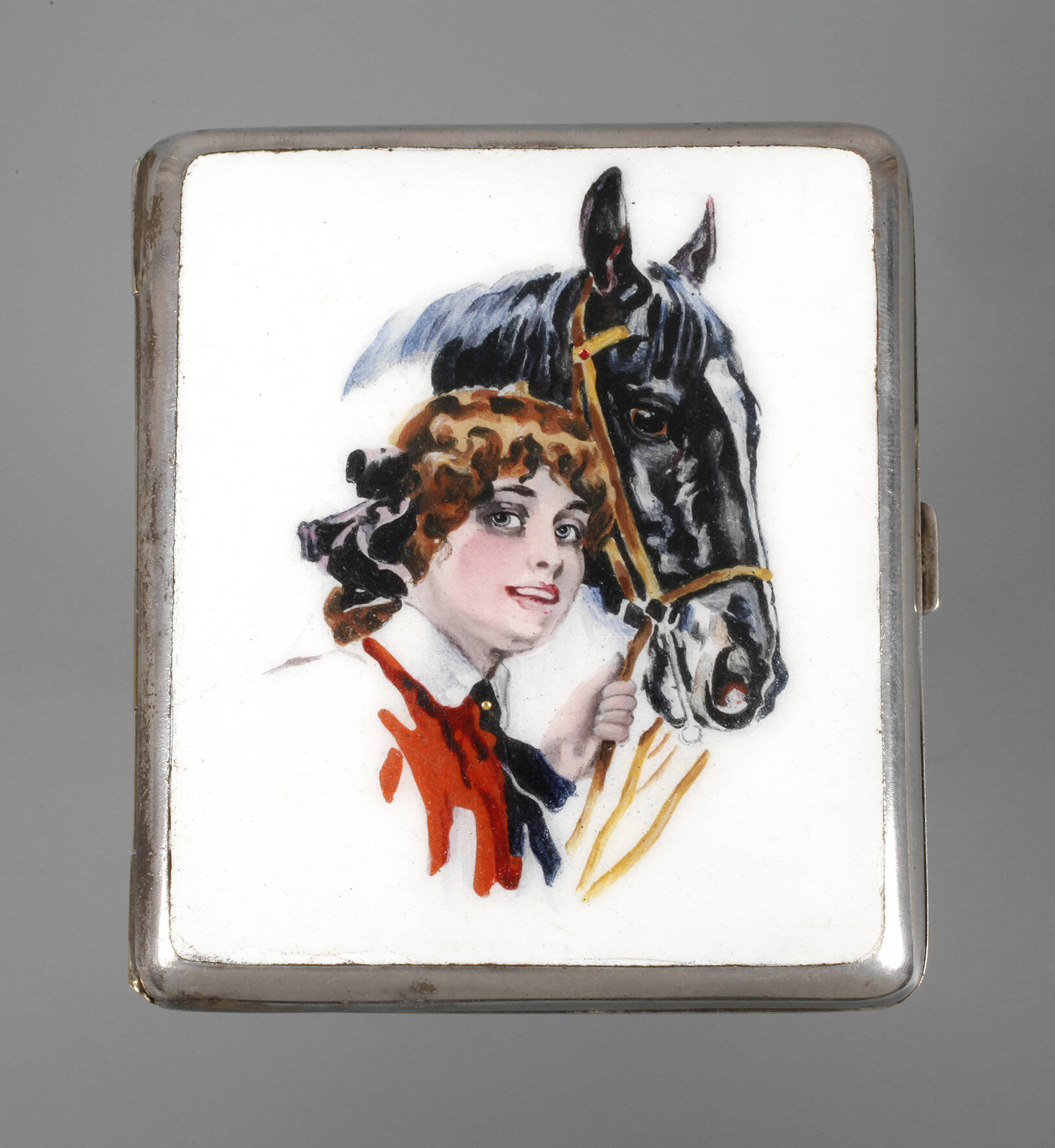 Zigarettenetui mit Pferdemotiv