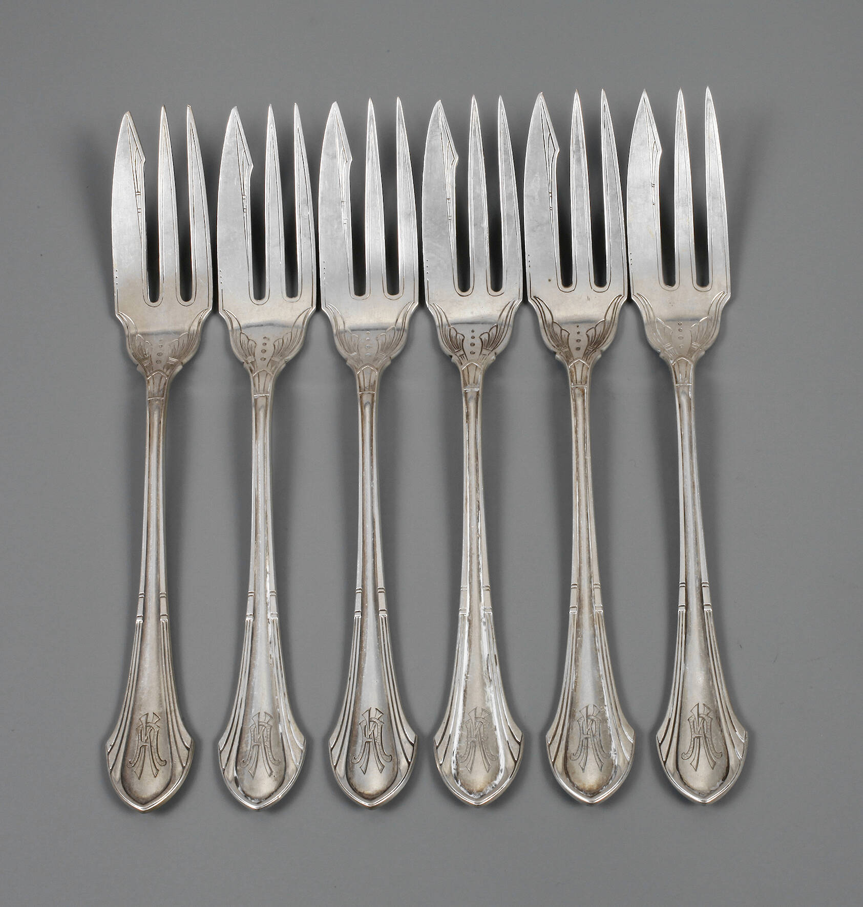 Friedrich Adler sechs Fischessgabeln