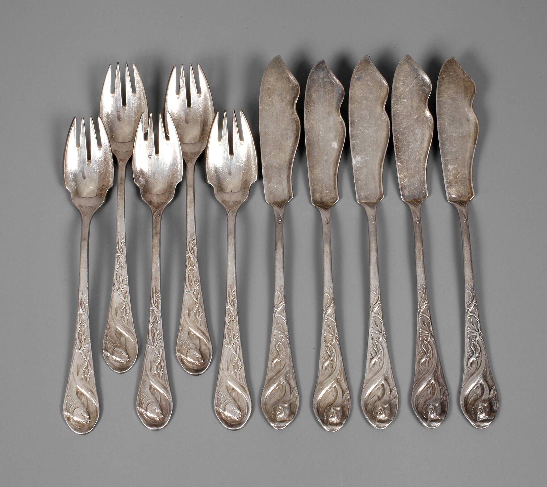 Fischbesteck für fünf Personen