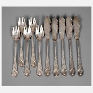 Fischbesteck für fünf Personen