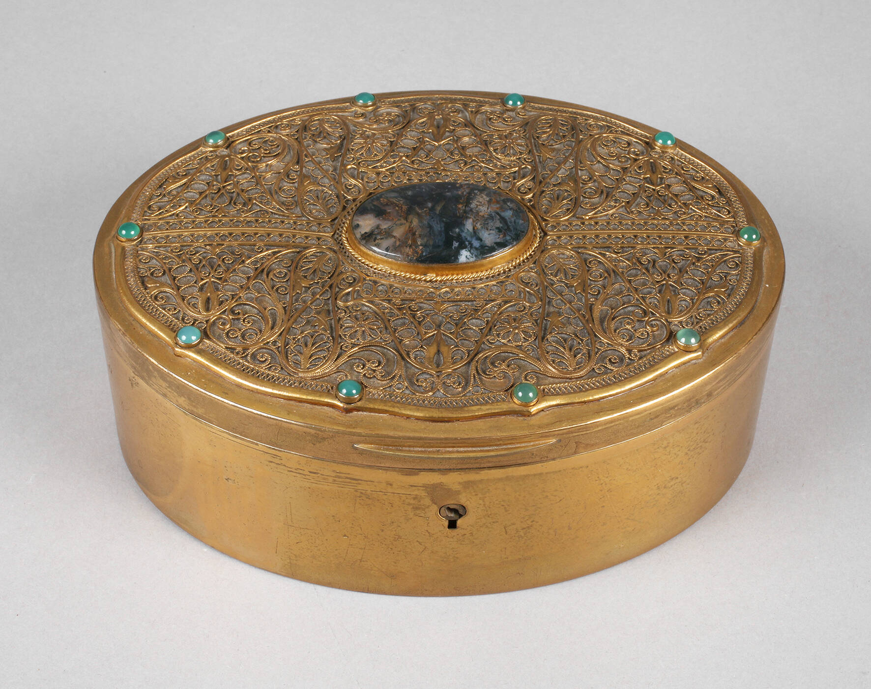 Schmuckdose Messing Filigranarbeit