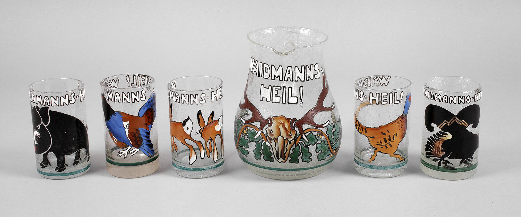 Ludwig Hohlwein Kanne und fünf Gläser