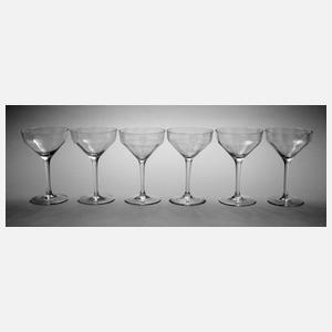 Sechs Champagnerschalen
