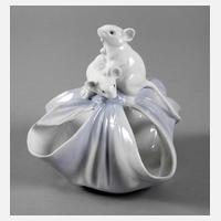 Blumensteckschale mit Mäusepaar111