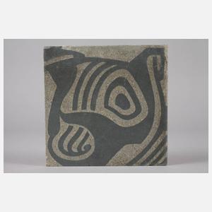 Henry van de Velde vier Fußbodenfliesen