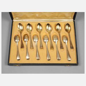 Frankreich zwölf Mokkalöffel Emile Puiforcat