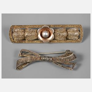 Theodor Fahrner, zwei Anstecknadeln