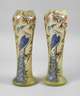 Legras Paar große Emaillevasen