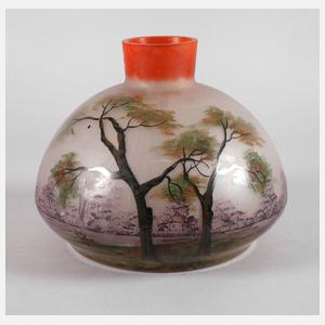 Emaillevase Landschaftsdekor