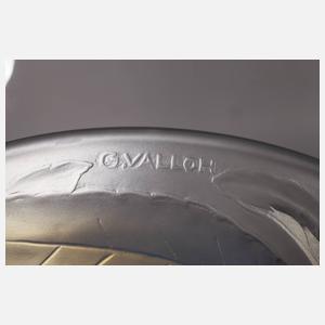 G. Vallon Opalglasschale Kirschdekor