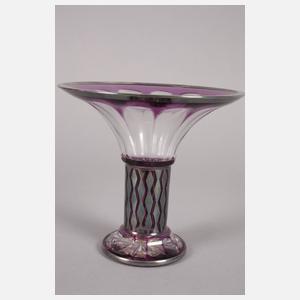 Art déco Vase mit Silberoverlay