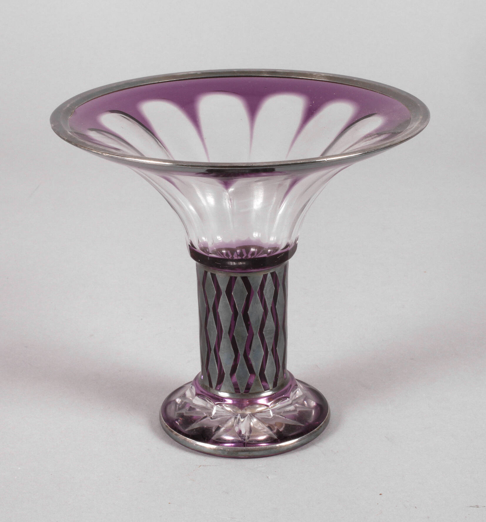 Art déco Vase mit Silberoverlay