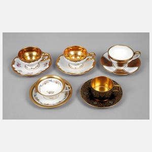 Fünf Mokkatassen
