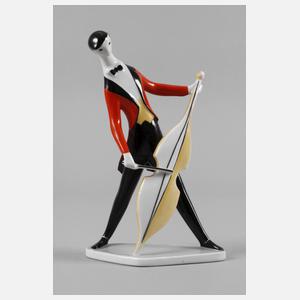 Zsolnay Pecs Bassgeiger Art déco