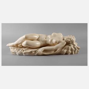 Srybr große Figur liegender weiblicher Akt