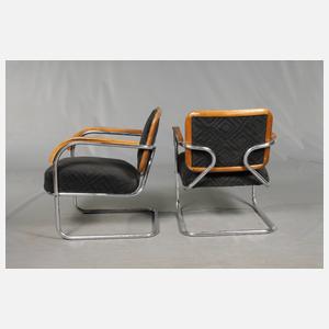 Paar Stahlrohrsessel