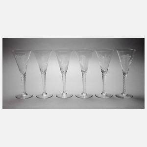 Salvadore Dali sechs große Sektflöten