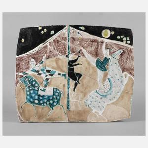 Große Wandplatte mit Zirkusmotiv