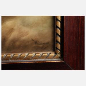 Porzellanbildplatte "Eremit" nach Salomon Koninck