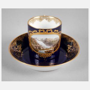 Meissen Ansichtentasse "Rhonegletscher"