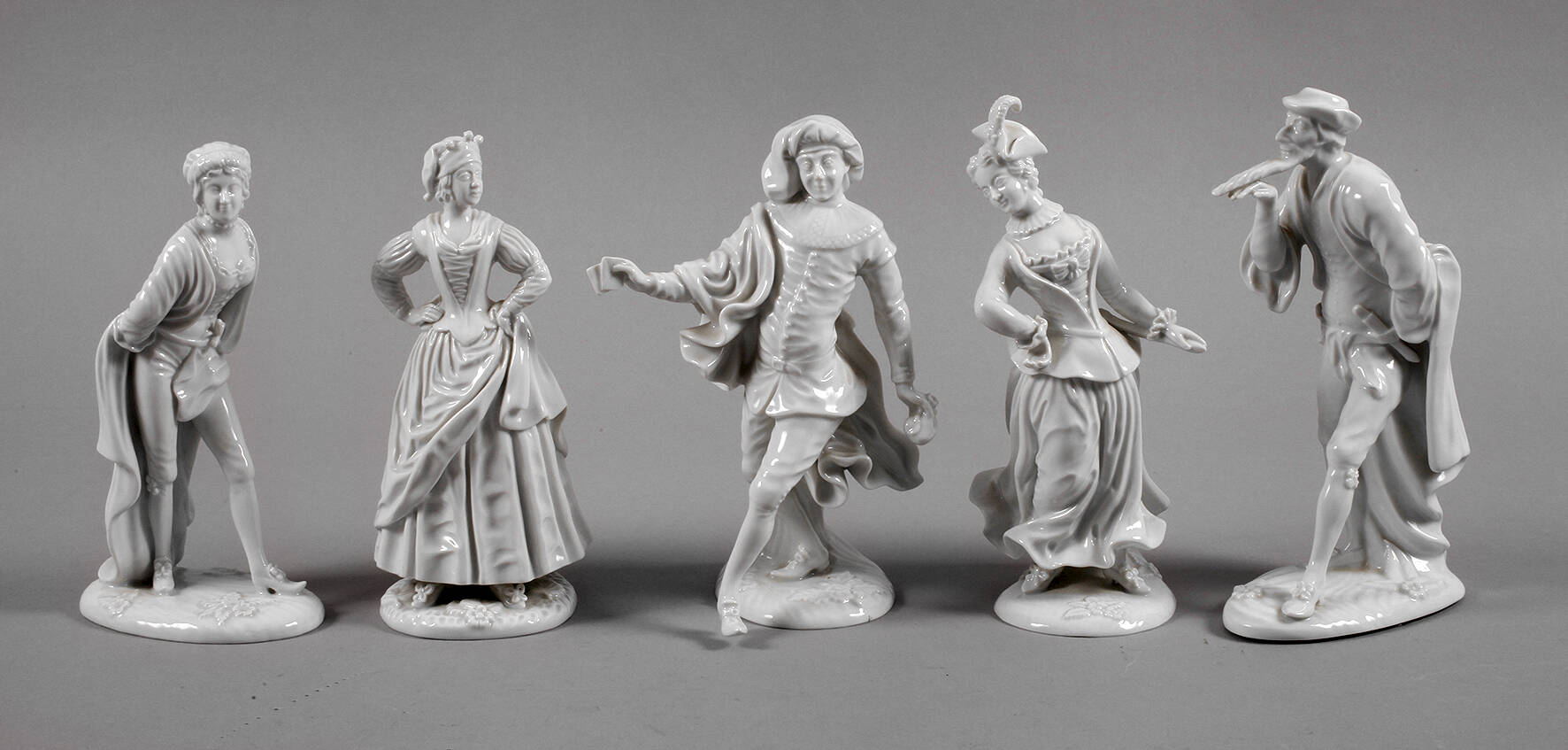 Füstenberg fünf Figuren aus der Comedia del Arte