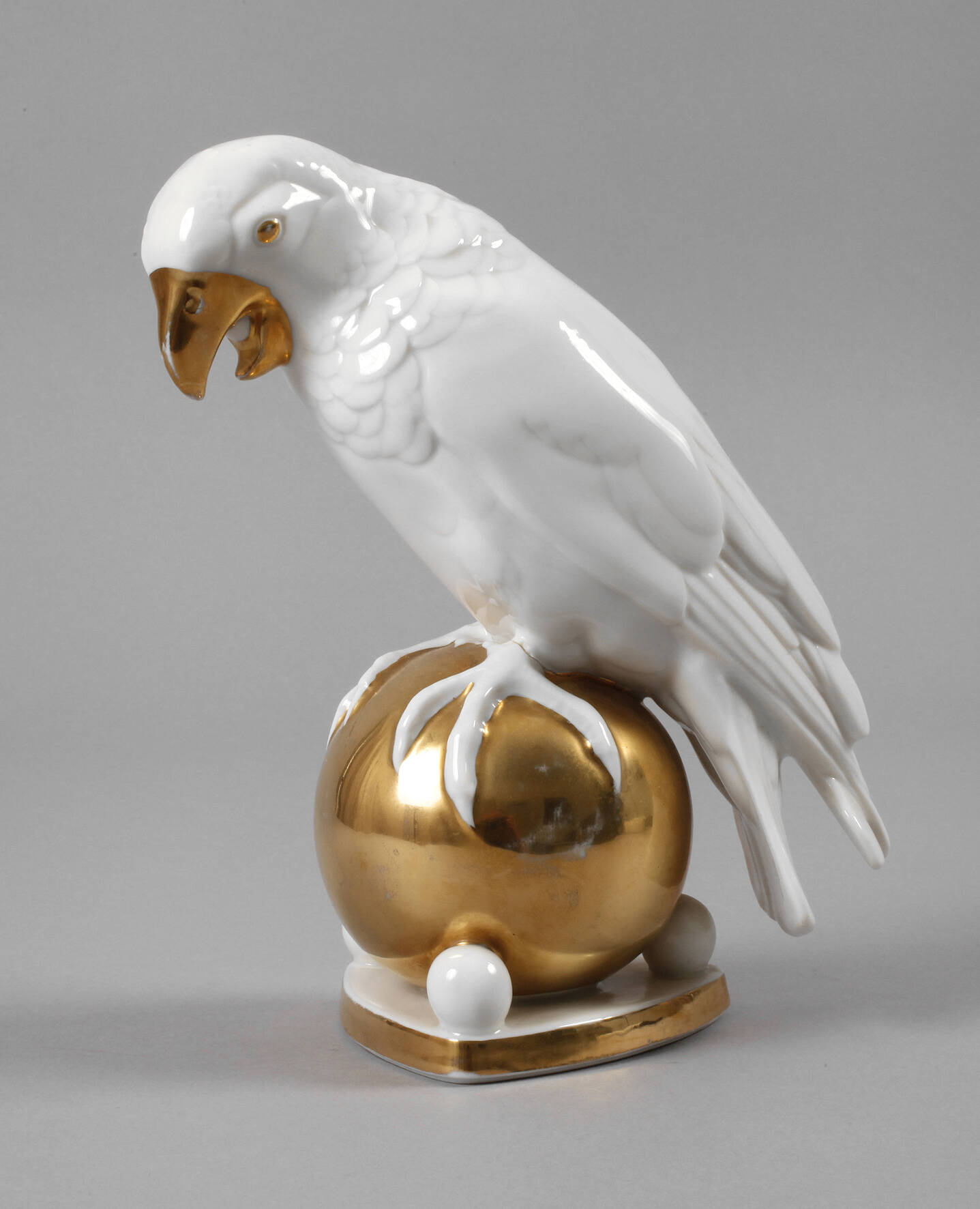 Hutschenreuther Papagei auf Goldkugel