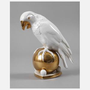 Hutschenreuther Papagei auf Goldkugel