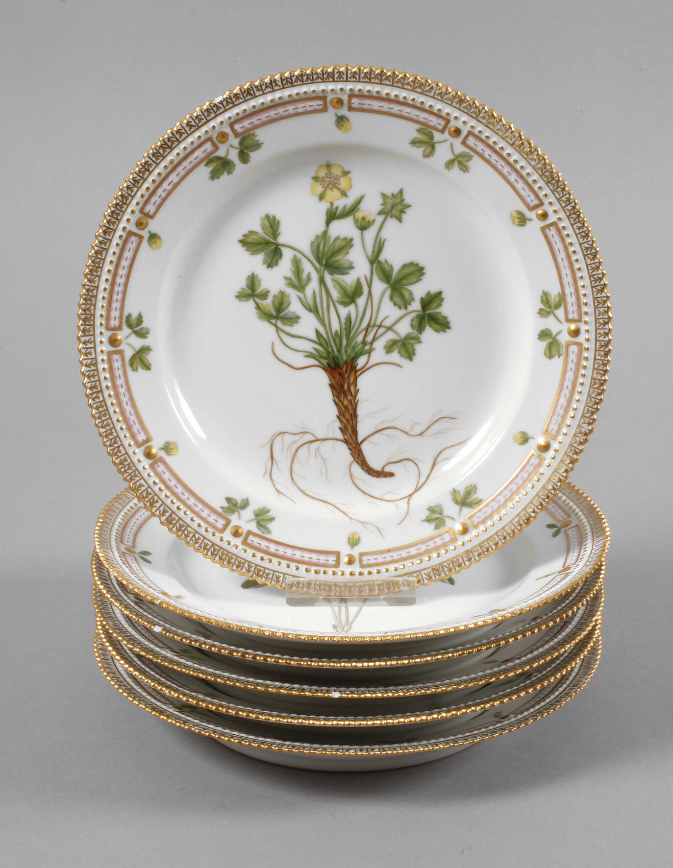 Kopenhagen sechs Teller Flora Danica