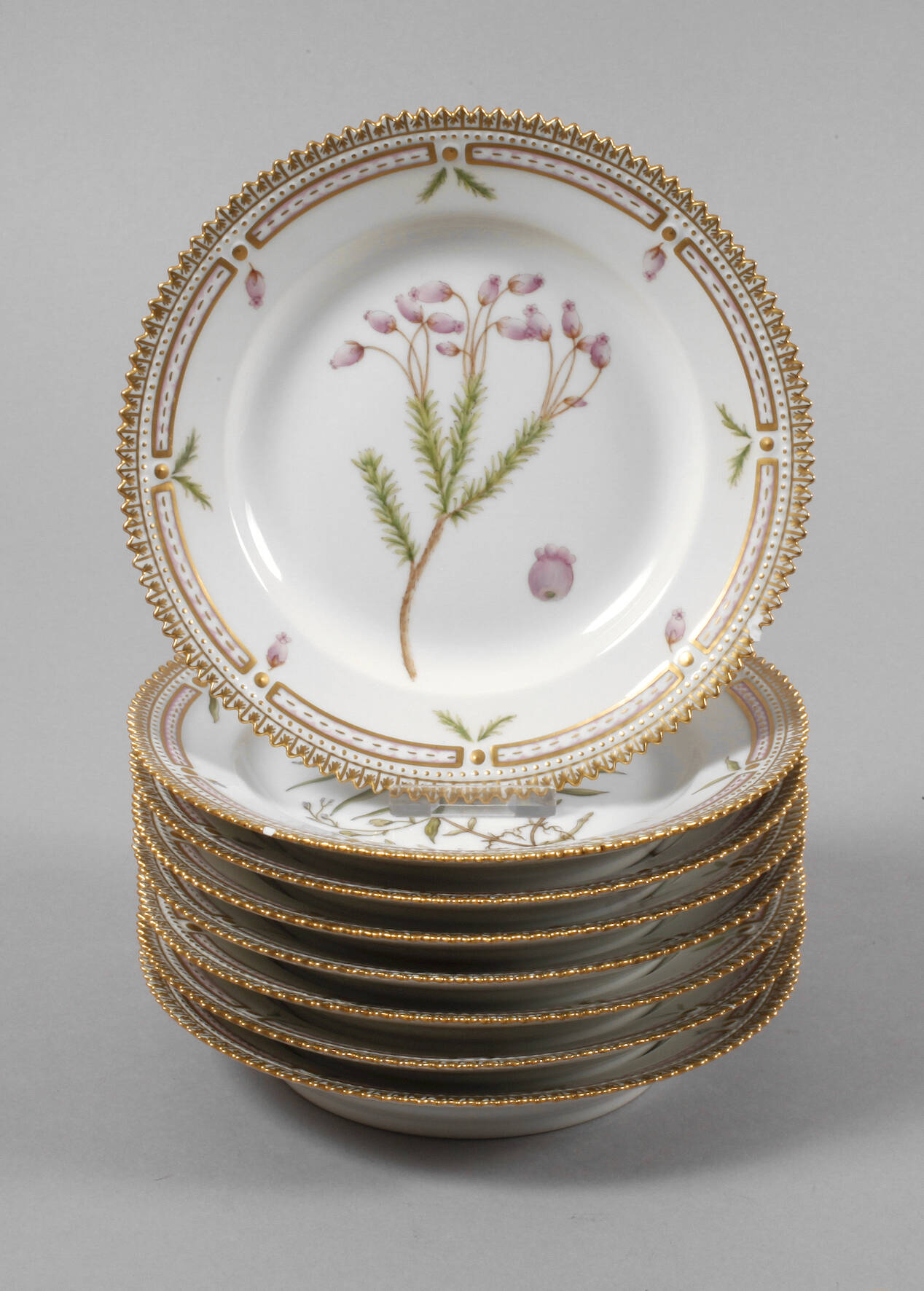 Kopenhagen acht Dessertteller Flora Danica