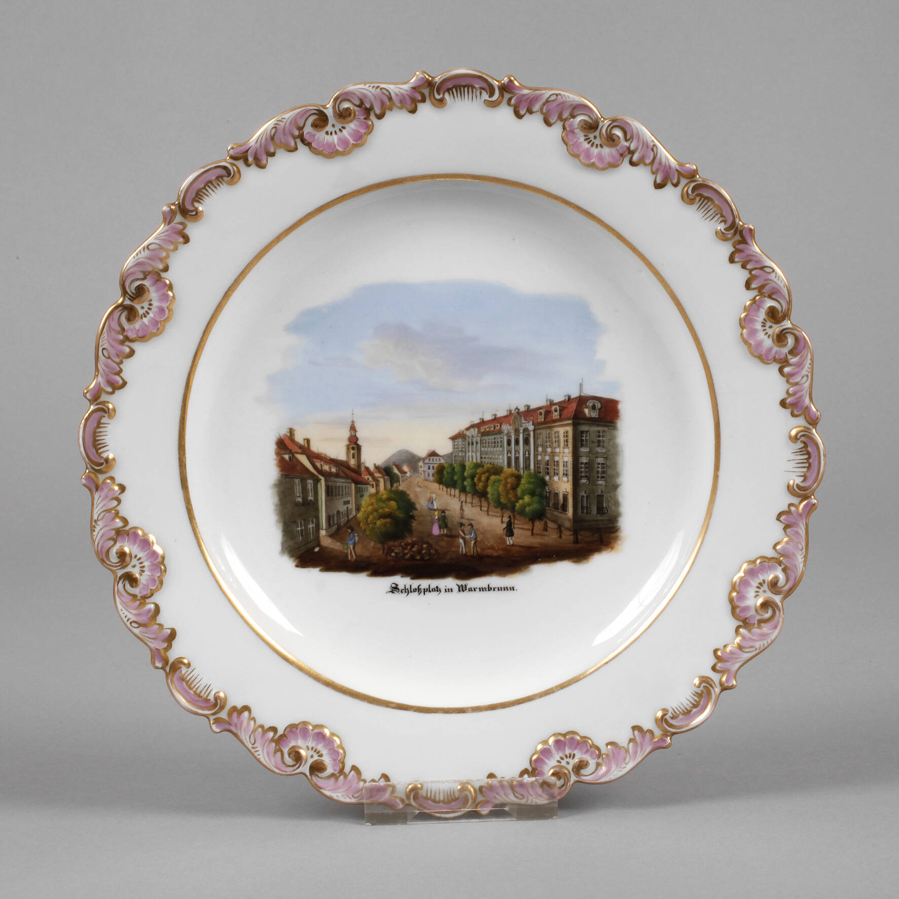 Meissen Teller "Schlossplatz in Warmbrunn"