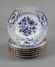 Meissen sechs Flechtrandteller Zwiebelmuster
