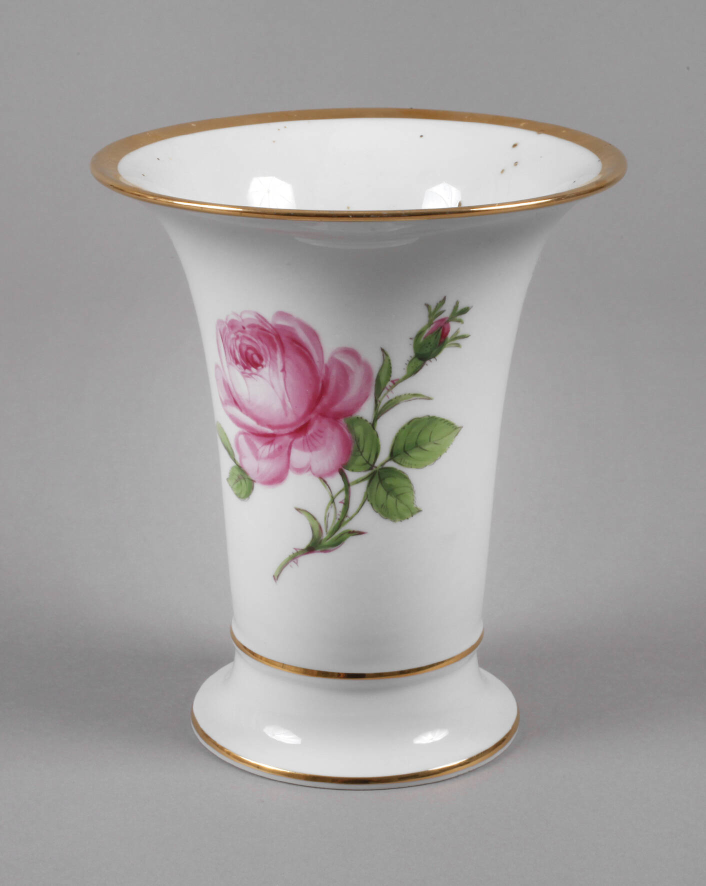 Meissen Trichtervase "Rote Rose"